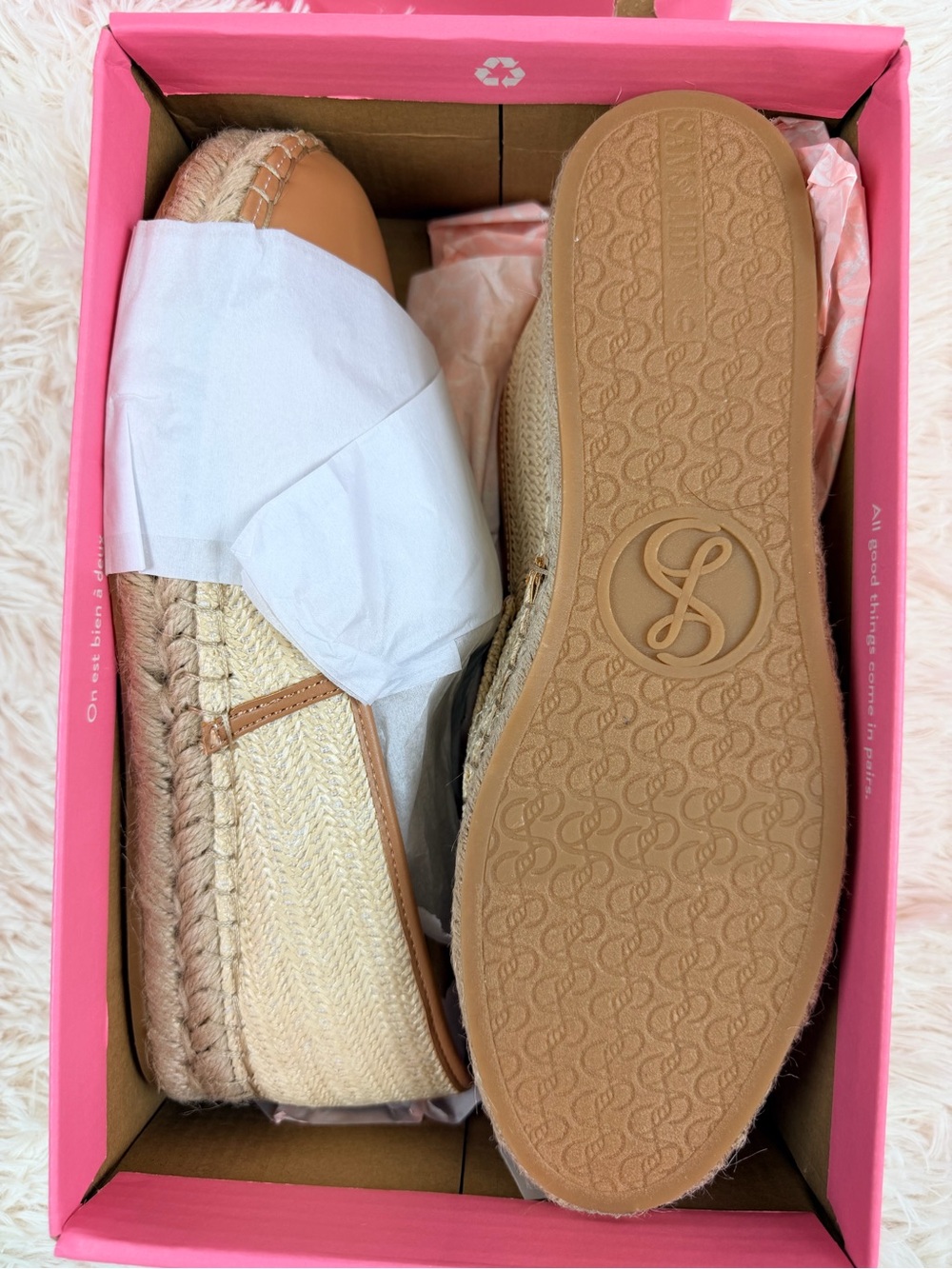 Sam & Libby Celeste 2 Espadrille Flats Raffia Tan Slip On 9 NEW Summer Coastal - Picture 6 of 14